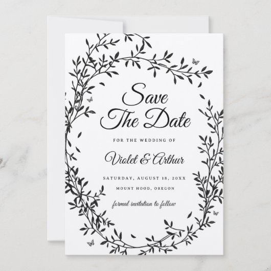 Invitation Charme de la forêt Mariage Save The Date  (Devant)