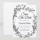 Invitation Charme de la forêt Mariage Save The Date  (Devant / Derrière)