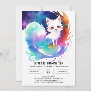 Invitation Charme de la Forêt Renard Anniversaire