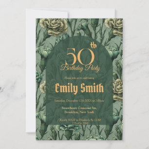 Invitation Charme de l'œillet tendance pour un anniversaire b