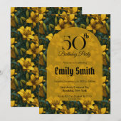 Invitation Charme de Lys Élégant pour 60e Anniversaire (Devant / Derrière)