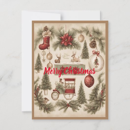 Invitation Charme de Noël vintage (Dos)