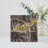 Invitation Charme de pays - Roue Rustique Wagon Occidentale (Debout devant)