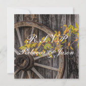 Invitation Charme de pays - Roue Rustique Wagon Occidentale (Devant)
