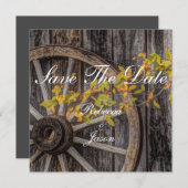 Invitation Charme de pays - Roue Rustique Wagon Occidentale (Devant / Derrière)