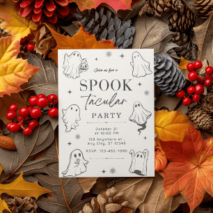Invitation Charme des fantômes illustrés pour une Halloween a