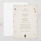 Invitation Charme doré festif minimaliste (Devant / Derrière)