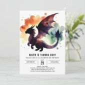 Invitation Charme Dragon Anniversaire Imprimable (Debout devant)