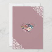 Invitation Charme Dusty Blue Dusty Rose Floral Nous Le Faison (Dos)