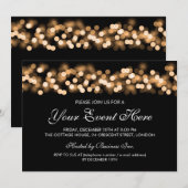 Invitation Charme élégant de Hollywood d'or d'invitation de (Devant / Derrière)