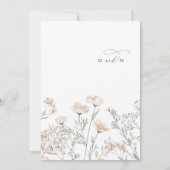 Invitation Charme élégant Monogramme Fleur sauvage rose Maria (Dos)