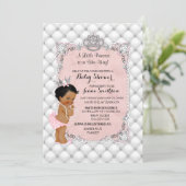 Invitation Charme ethnique de princesse bébé de diamants de (Debout devant)