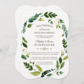 Invitation Charme Fleurs blanches Invitación de Baby shower (Devant / Derrière)