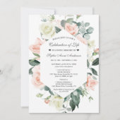 Invitation Charme Floral Célébration de la vie funéraire Memo (Devant)