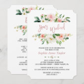 Invitation Charme Floral Rose Gold Bachelorette Weekend Party (Devant / Derrière)