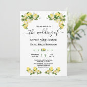 Invitation Charme Fruits de citron méditerranéen Fleurs Maria (Debout devant)