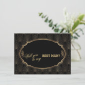 Invitation Charme Great Gatsby Art Déco Mariage BEST MAN (Debout devant)