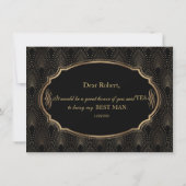 Invitation Charme Great Gatsby Art Déco Mariage BEST MAN (Dos)