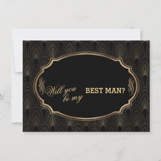Invitation Charme Great Gatsby Art Déco Mariage BEST MAN (Devant)