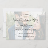 Invitation Charme mariage | Photo de calligraphie noir et bla (Devant)