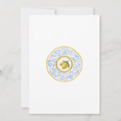 Invitation Charme méditerranéen Citron Dîner de répétition it (Dos)