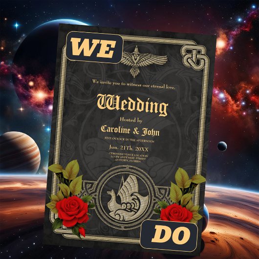 Invitation Charme mystique viking avec des noeuds celtiques é