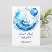 Invitation Charme nautique rustique : Baby shower garçon (Debout devant)