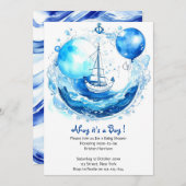 Invitation Charme nautique rustique : Baby shower garçon (Devant / Derrière)