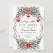 Invitation Charme Noël Joyeux Petit Baby shower (Devant)