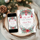 Invitation Charme Noël Joyeux Petit Baby shower