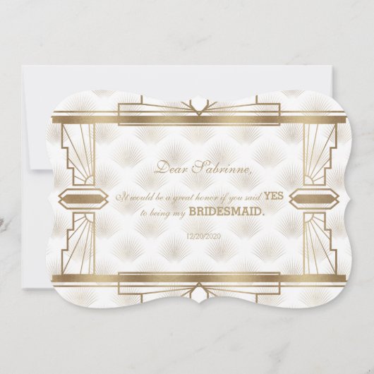 Invitation Charme Or Blanc Grand Gatsby Soyez Ma Femme D'Accu (Dos)