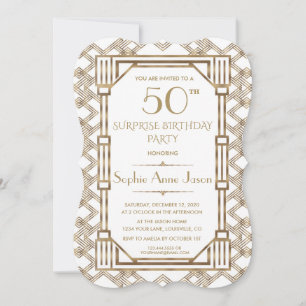 Invitation Charme Or Noir Grande Gatsby Fête d'anniversaire 5