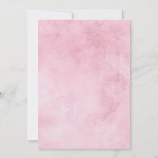 Invitation Charme Parisien Fleurs Bleues et Roses Bordure Mar (Dos)