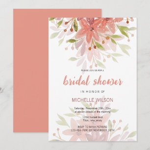 Invitation Charme Pays Terracotta Blush Floral Art