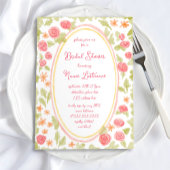 Invitation Charme peint à la main Orange rouge Fête des marié