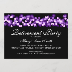 Invitation Charme pourpre élégant de Hollywood de partie de