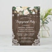 Invitation Charme Rustique Floral String Lights (Debout devant)