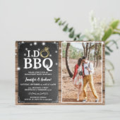 Invitation Charme Rustique 'JE FAIS DU BBQ' Fête de Fiançaill (Debout devant)
