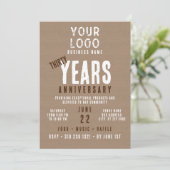 Invitation Charme rustique Logo d'entreprise 30 ans Anniversa (Debout devant)