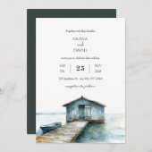 Invitation Charme rustique Nautique Bateau de mer Shed Beach (Devant / Derrière)