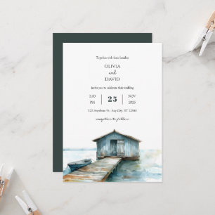 Invitation Charme rustique Nautique Bateau de mer Shed Beach