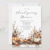 Invitation Charme Rustique Thanksgiving Dîner (Devant)