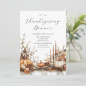 Invitation Charme Rustique Thanksgiving Dîner (Debout devant)