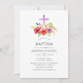 Invitation Charme rustique vintage pour baptême (Devant)