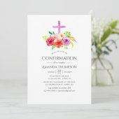 Invitation Charme rustique vintage pour confirmation (Debout devant)