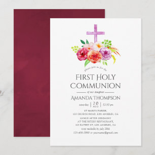 Invitation Charme rustique vintage pour première communion so