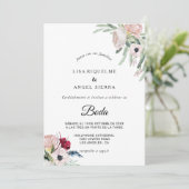 Invitation Charme Tropical Floral Verdure Mariage espagnol (Debout devant)