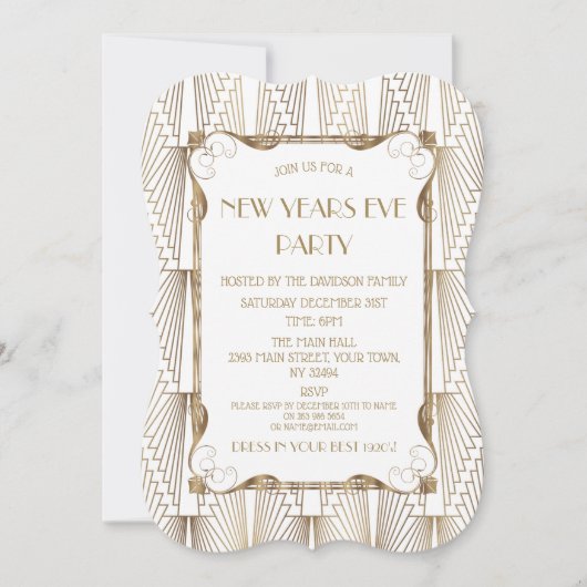 Invitation Charme Vieux Hollywood Blanc Grand Gatsby Nouvel A