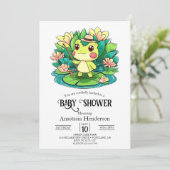 Invitation Charming Baby shower de grenouille mystique (Debout devant)