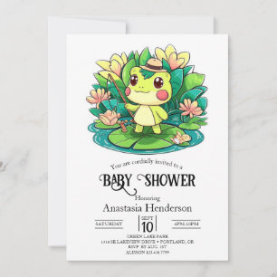 Invitation Charming Baby shower de grenouille mystique